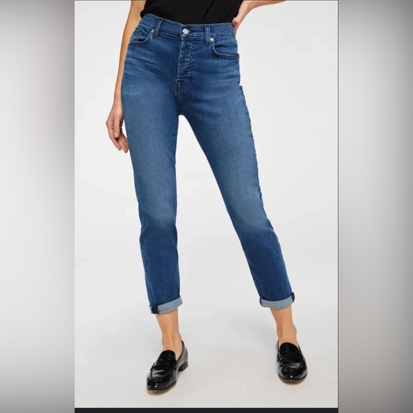 7 For All Mankind Denim - 7 For All Mankind b(air) Josefina Feminine Boyfriend Jean size 32 Peace Blue